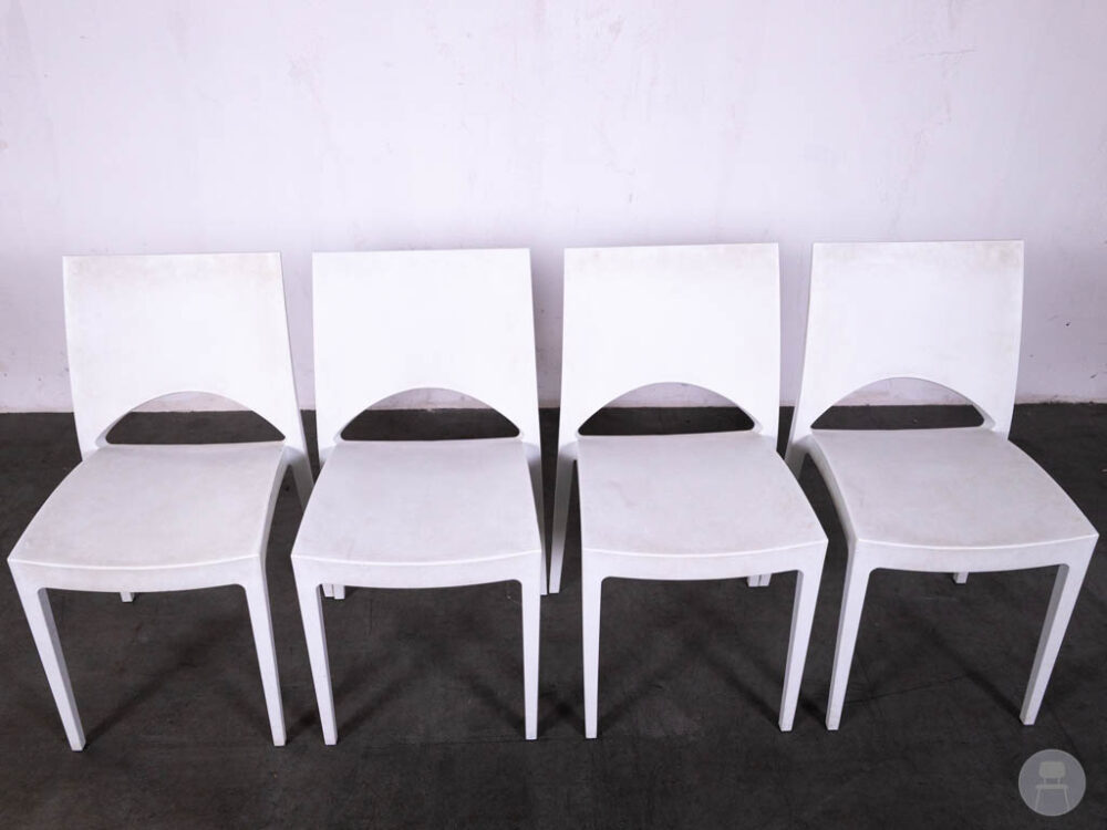 1 set 4 stuks Stapelstoel June wit