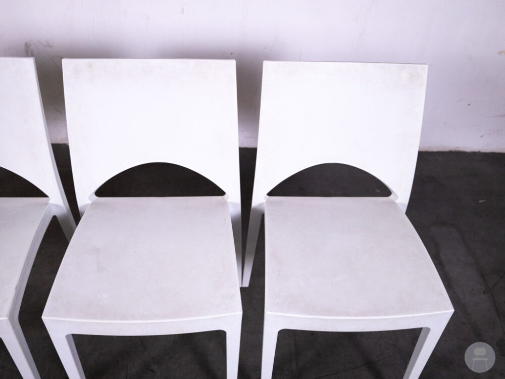 1 set 4 stuks Stapelstoel June wit