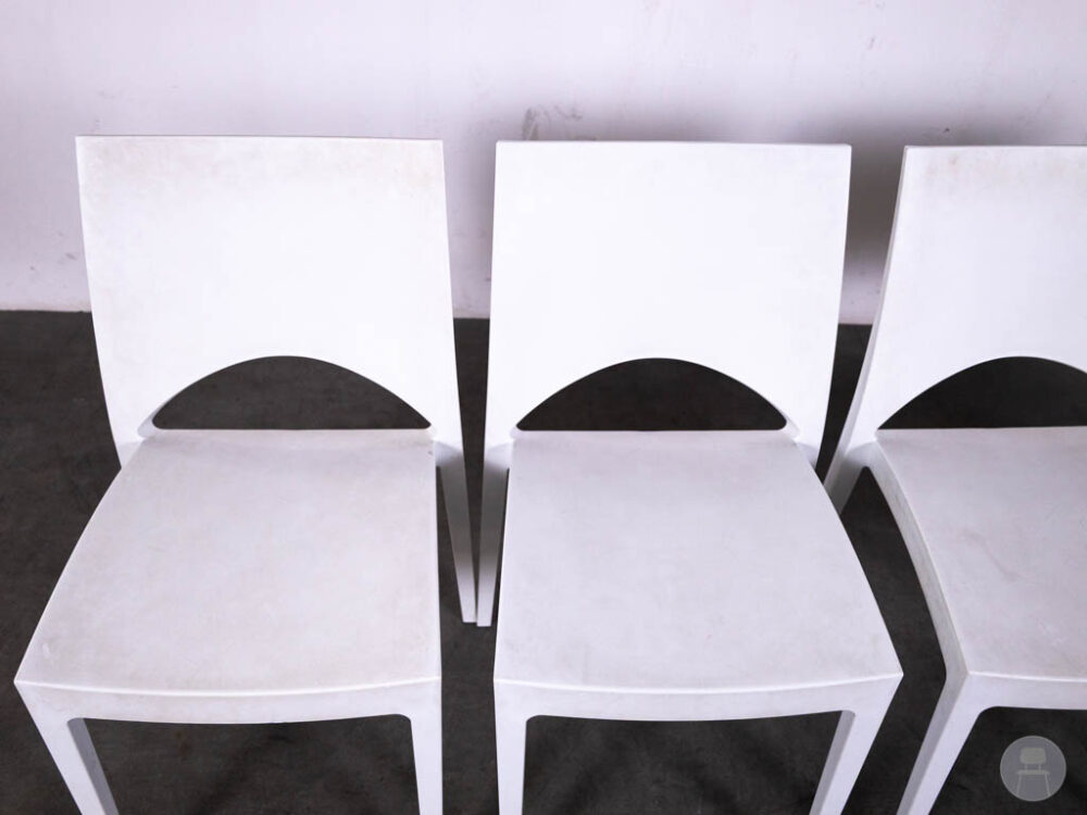 1 set 4 stuks Stapelstoel June wit