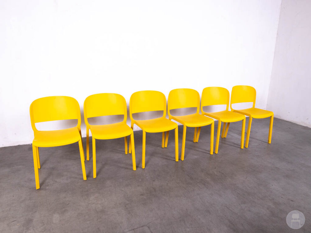 1 set 6 stuks Stapelstoel May geel
