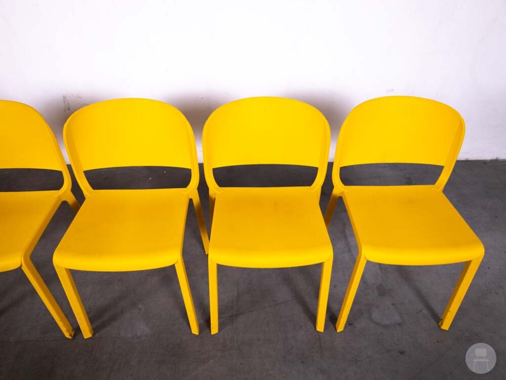 1 set 6 stuks Stapelstoel May geel