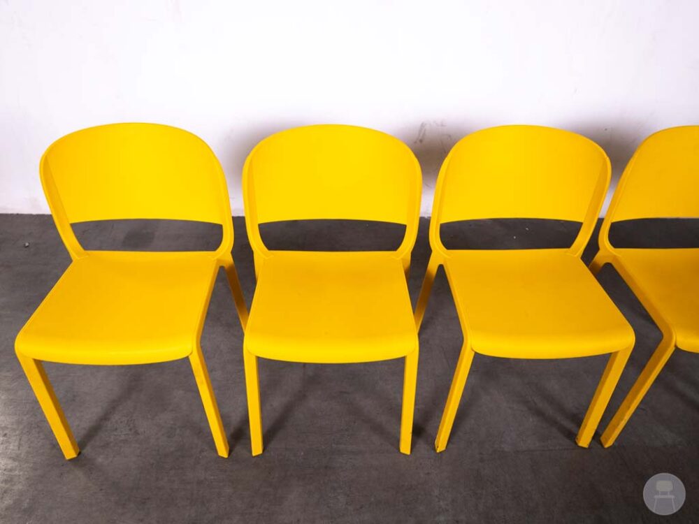 1 set 6 stuks Stapelstoel May geel