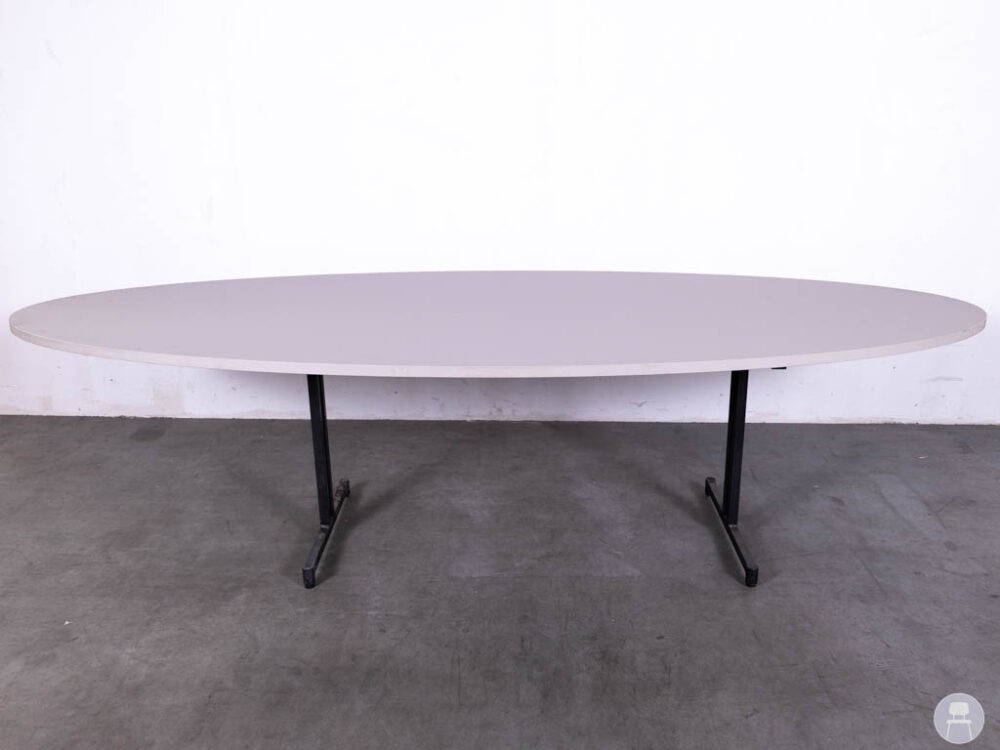 Tafelblad Ellips Arpa Ovaal grijs Satelliet 300x120cm