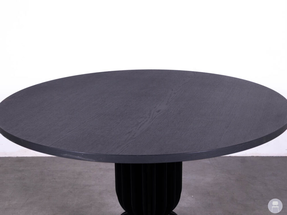Tafelblad Tommy houtlook zwart Satelliet 125cm rond