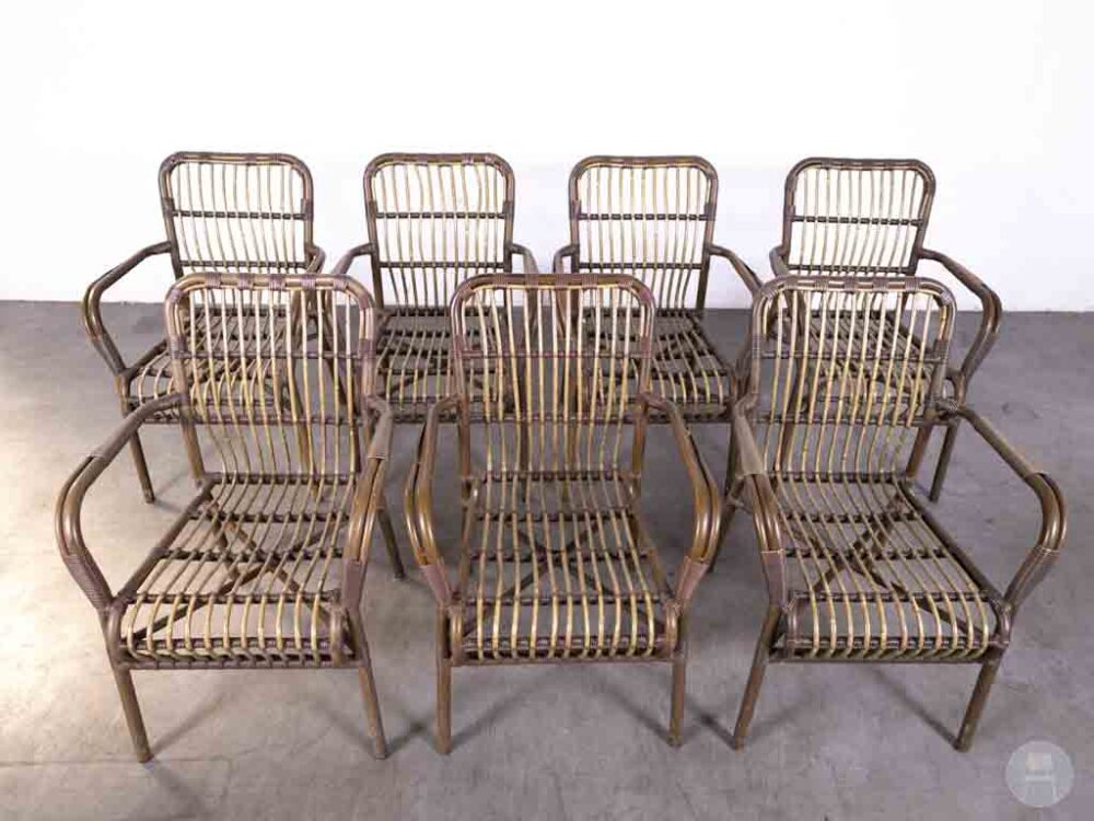 1 set 7 stuks Terrasstoel Heleen bruin