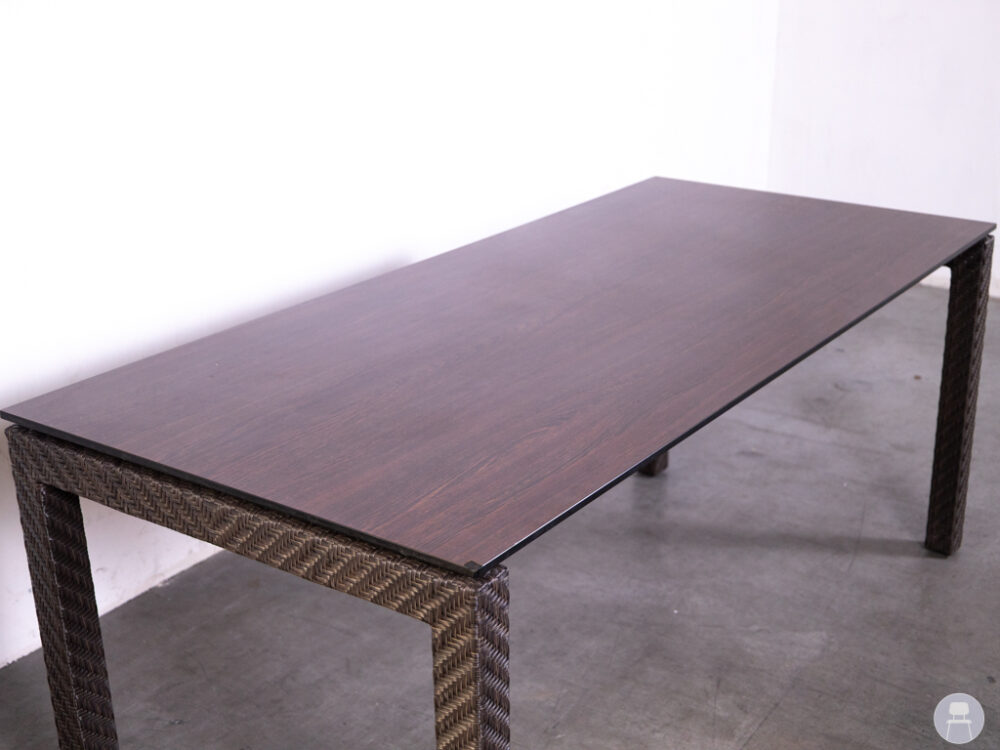 Terrastafel Okki HPL Volkern houtlook Wicker 185x80cm