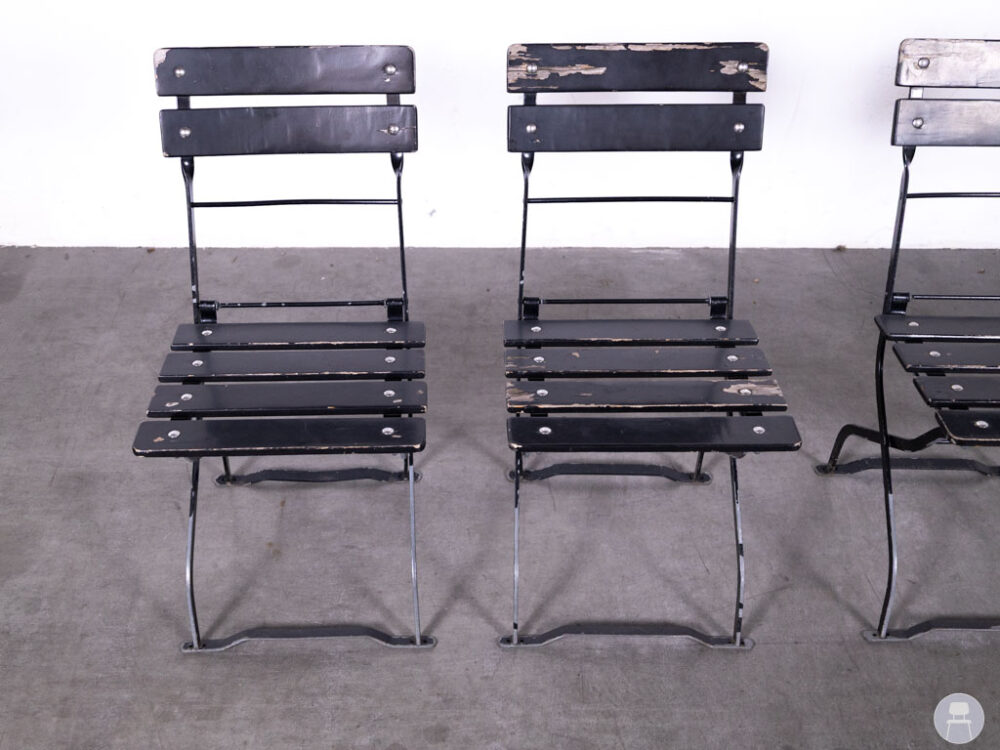 1 set 4 stuks Terras-klapstoel Dorien zwart