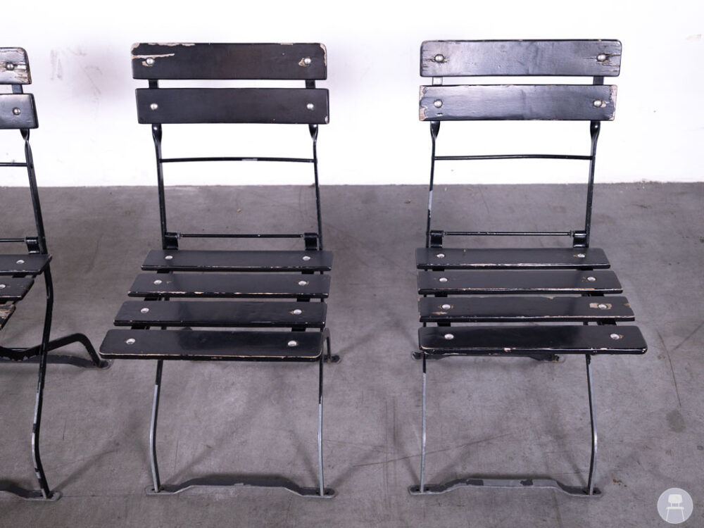 1 set 4 stuks Terras-klapstoel Dorien zwart