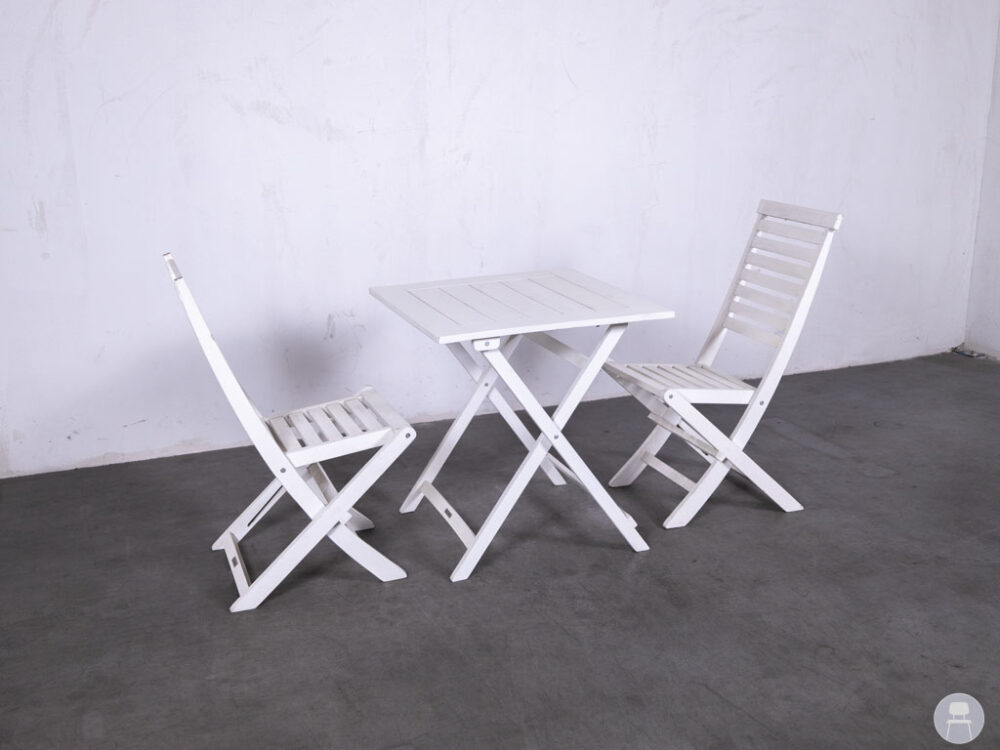 Terrasset Ady wit 2 klapstoelen 1 klaptafel Riviera Maison