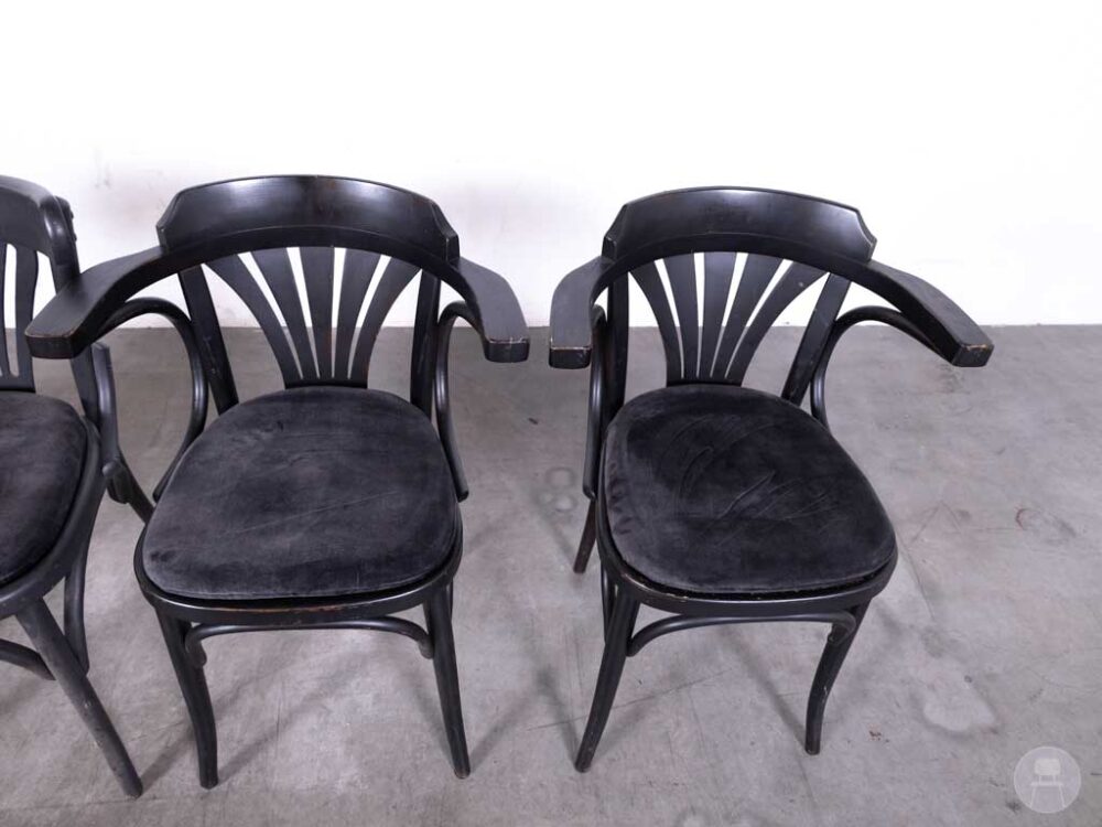 1 set 4 stuks Cafestoel Waaier Julian velvet grijs
