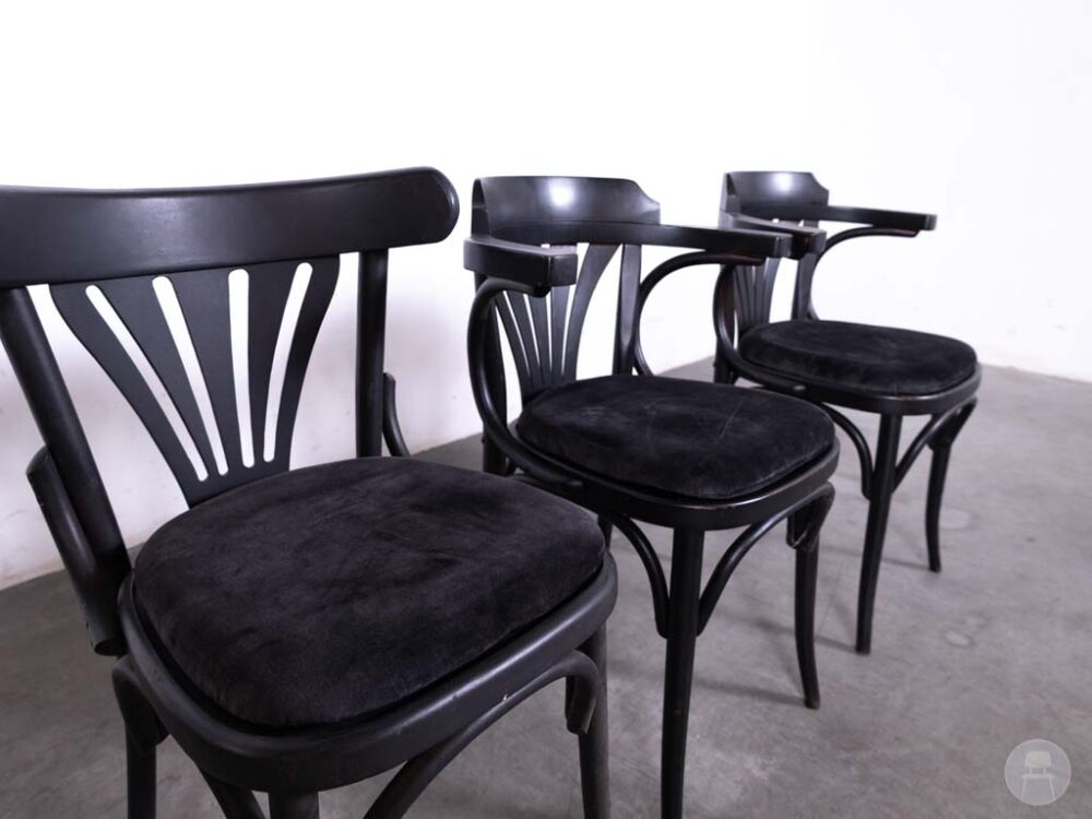 1 set 4 stuks Cafestoel Waaier Julian velvet grijs
