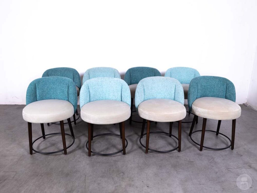 1 set 8 stuks Horecastoel Lux MS beige/blauw Satelliet