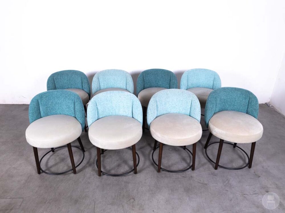 1 set 8 stuks Horecastoel Lux MS beige/blauw Satelliet