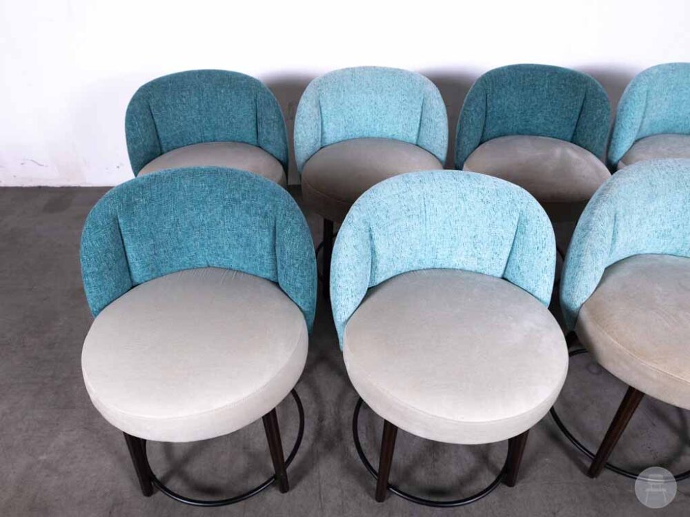 1 set 8 stuks Horecastoel Lux MS beige/blauw Satelliet