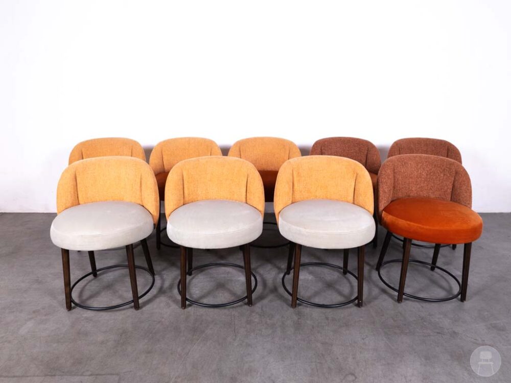 1 set 9 stuks Horecastoel Lux MS oranje mix Satelliet