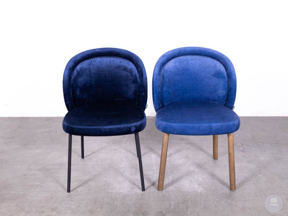 1 set 2 stuks Horecastoel Rodar SC velvet blauw Satelliet