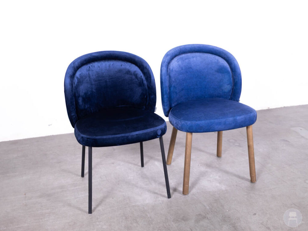 1 set 2 stuks Horecastoel Rodar SC velvet blauw Satelliet