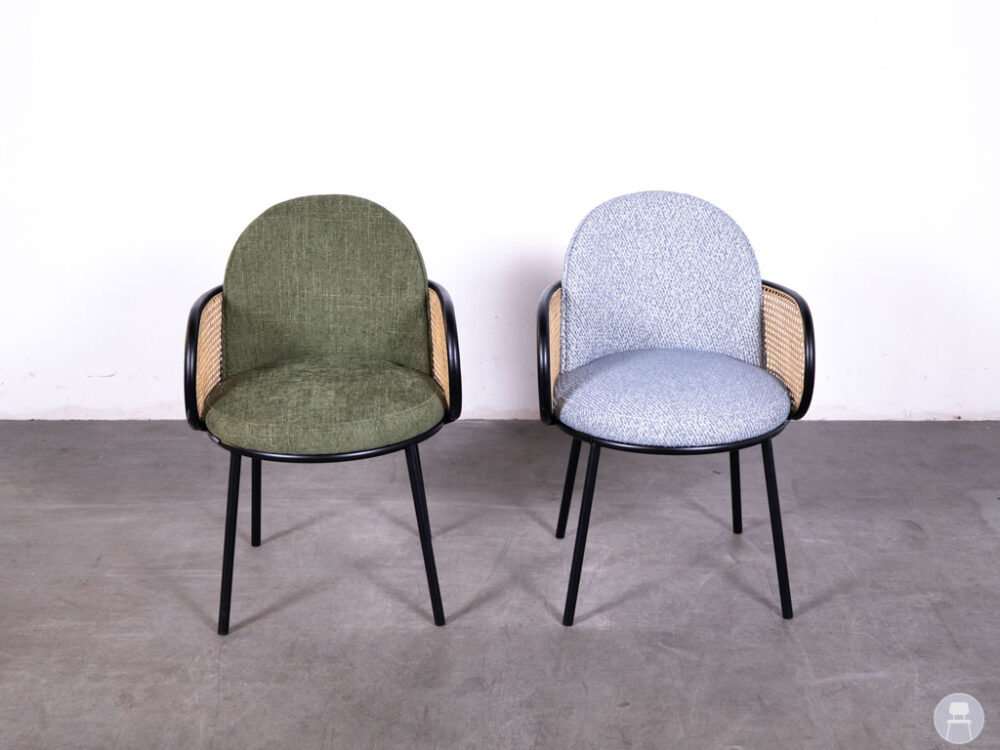 1 set 2 stuks Horecastoel Evora AC blauw groen Satelliet