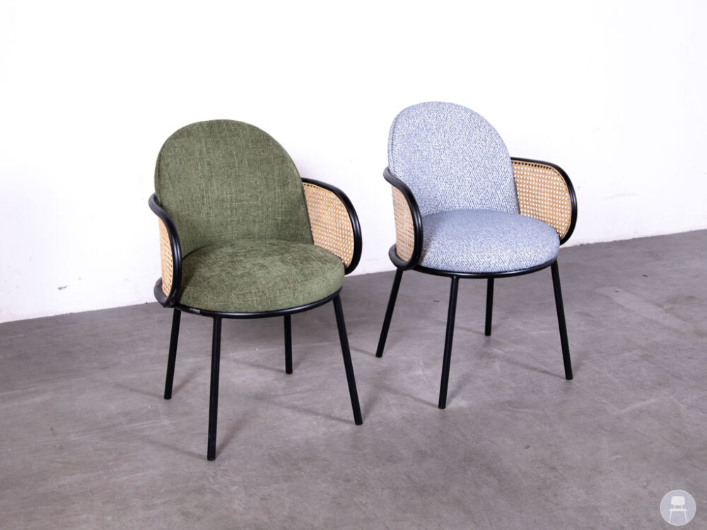 1 set 2 stuks Horecastoel Evora AC blauw groen Satelliet