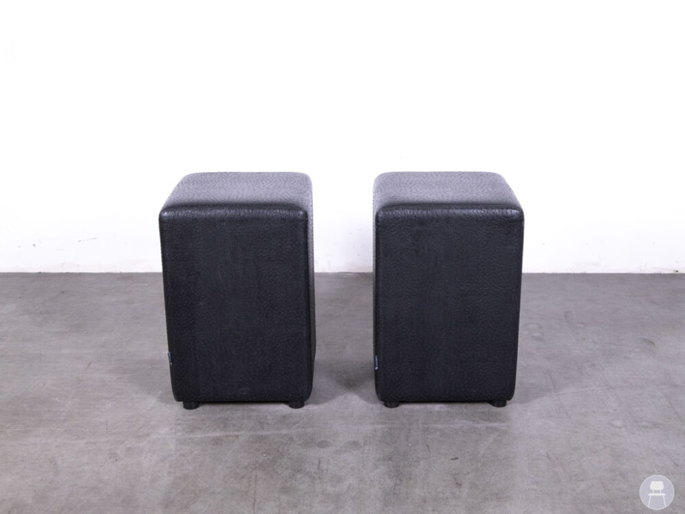 1 set 2 stuks Poef Tempo SQ MS Dot zwart Satelliet