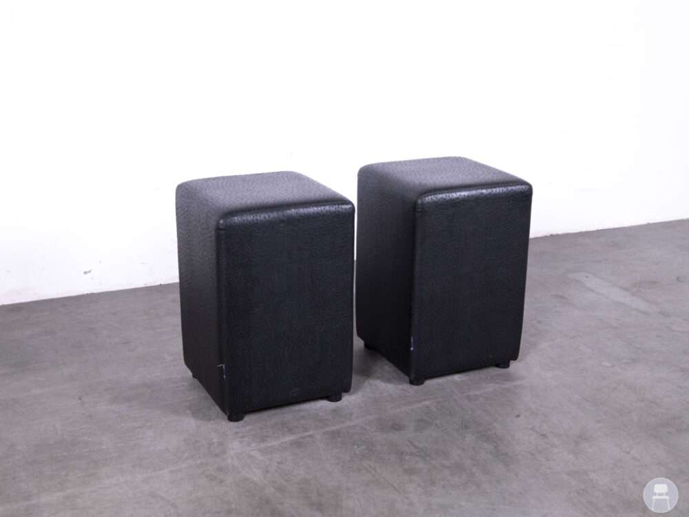 1 set 2 stuks Poef Tempo SQ MS Dot zwart Satelliet