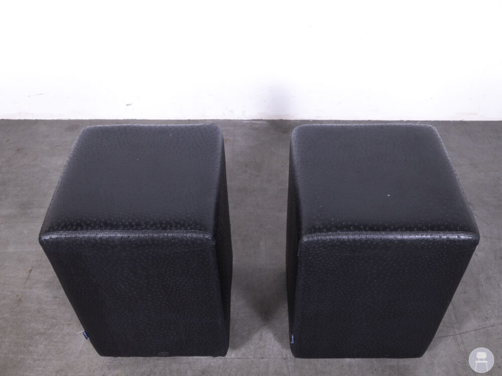 1 set 2 stuks Poef Tempo SQ MS Dot zwart Satelliet