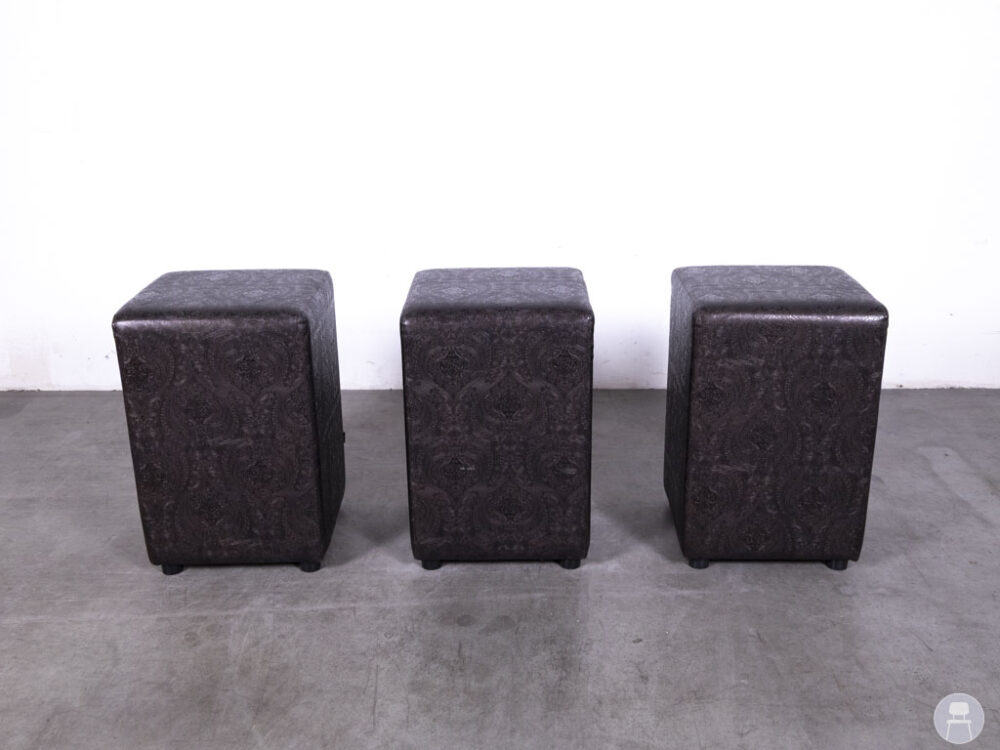 1 set 3 stuks Poef Tempo SQ MS Paisley bruin Satelliet