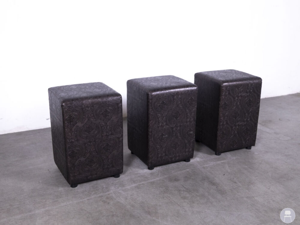 1 set 3 stuks Poef Tempo SQ MS Paisley bruin Satelliet
