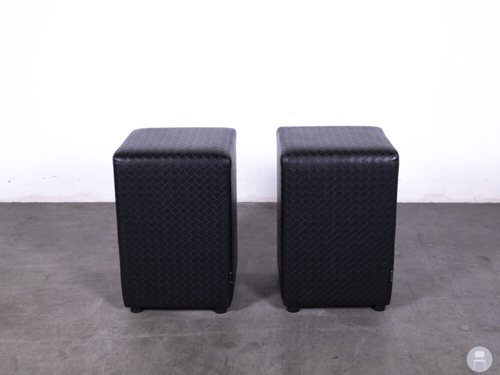 1 set 2 stuks Poef Tempo SQ MS Ruit zwart Satelliet