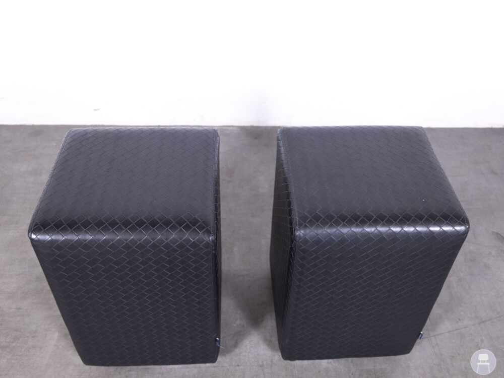 1 set 2 stuks Poef Tempo SQ MS Ruit zwart Satelliet