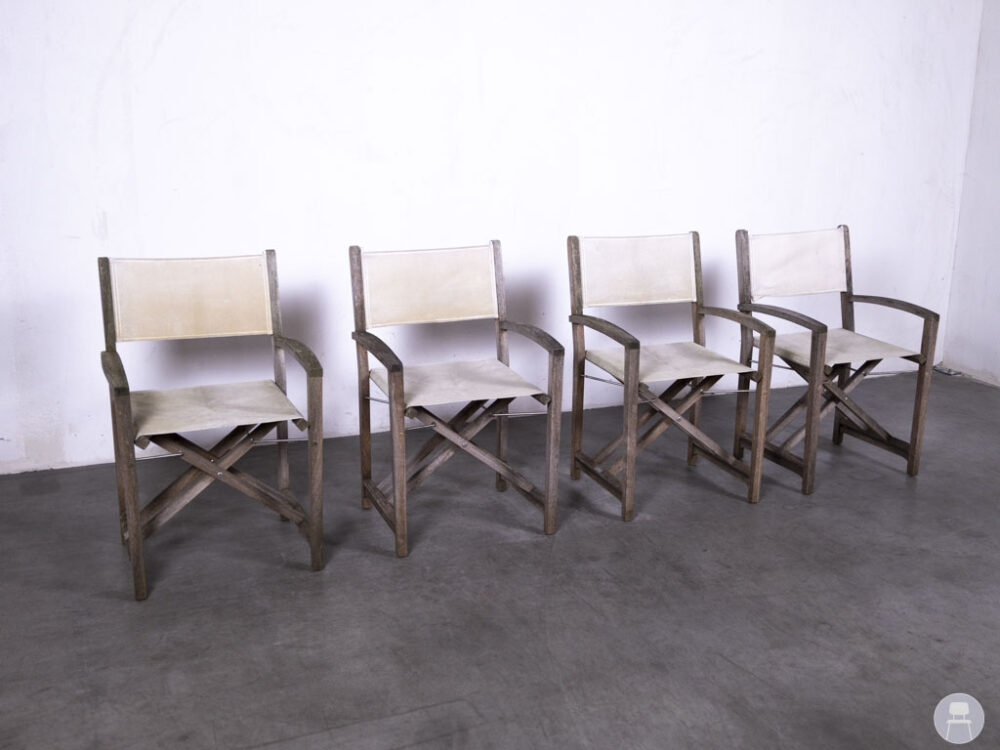 1 set 4 stuks Regisseursstoel Monica wit