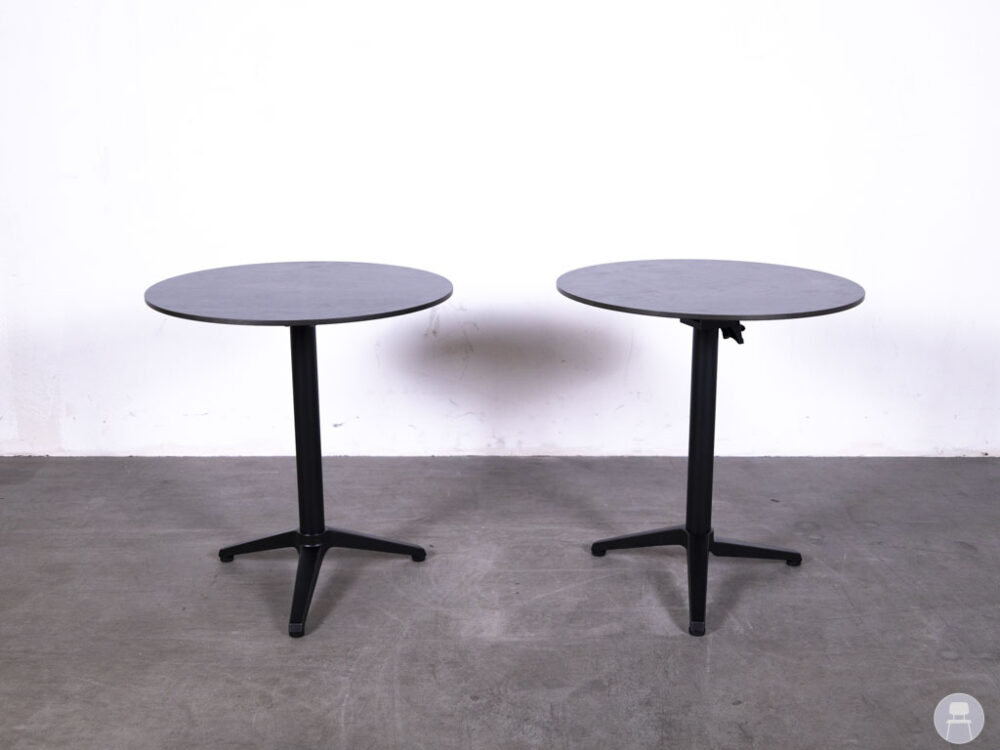 1 set 2 stuks Terras-klaptafel Pinto volkern zwart Satelliet 70cm rond