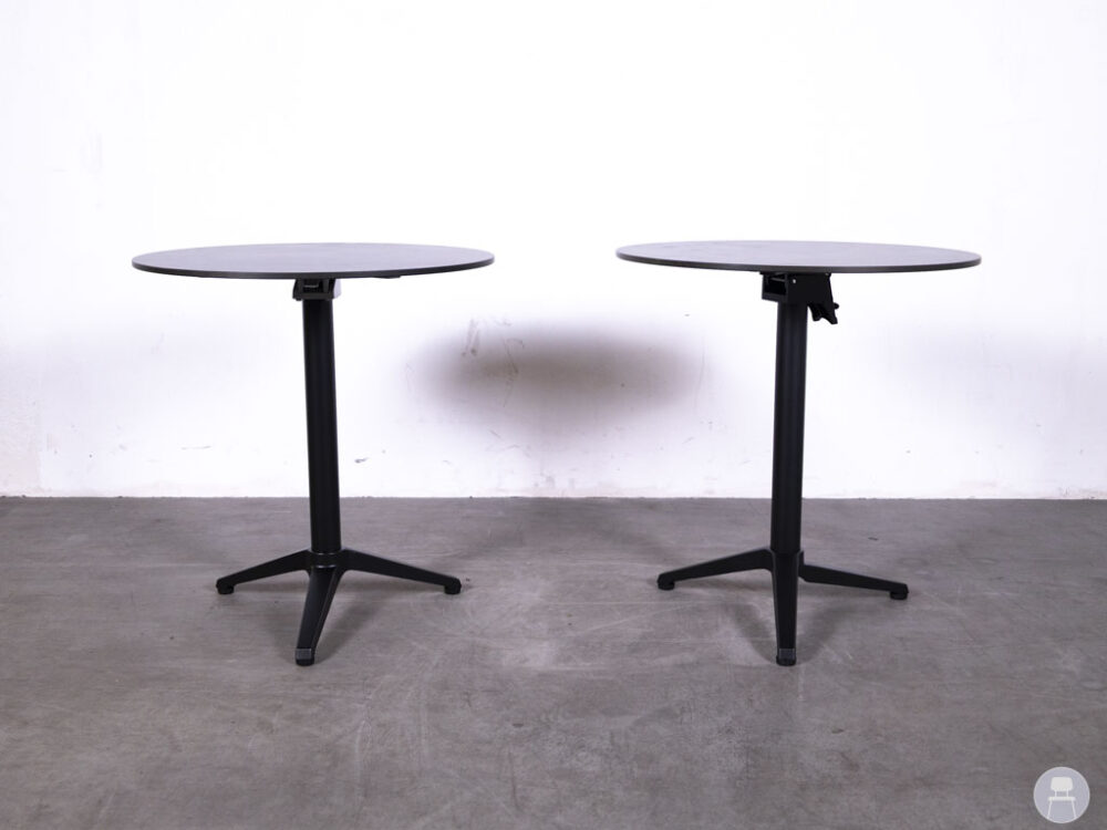 1 set 2 stuks Terras-klaptafel Pinto volkern zwart Satelliet 70cm rond