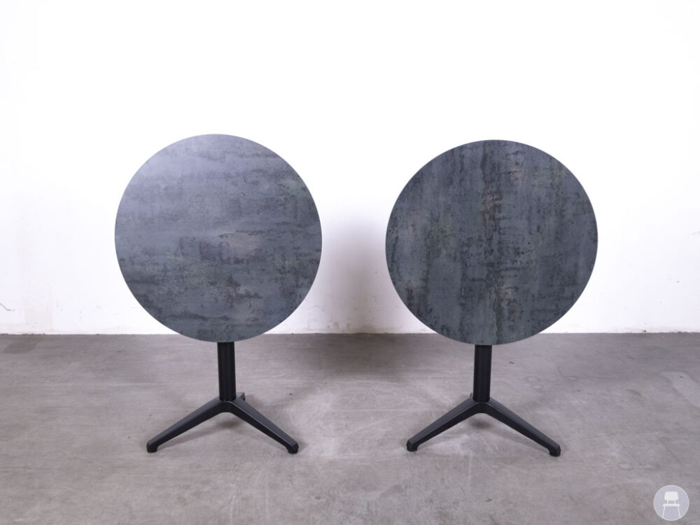 1 set 2 stuks Terras-klaptafel Pinto volkern zwart Satelliet 70cm rond