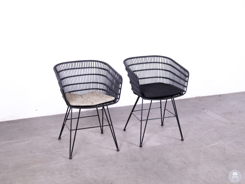 1 set 2 stuks Terrasstoel Taco AC zwart Satelliet