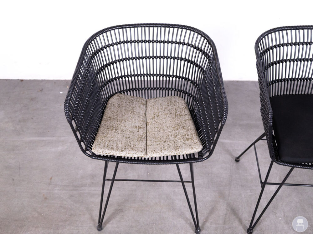 1 set 2 stuks Terrasstoel Taco AC zwart Satelliet