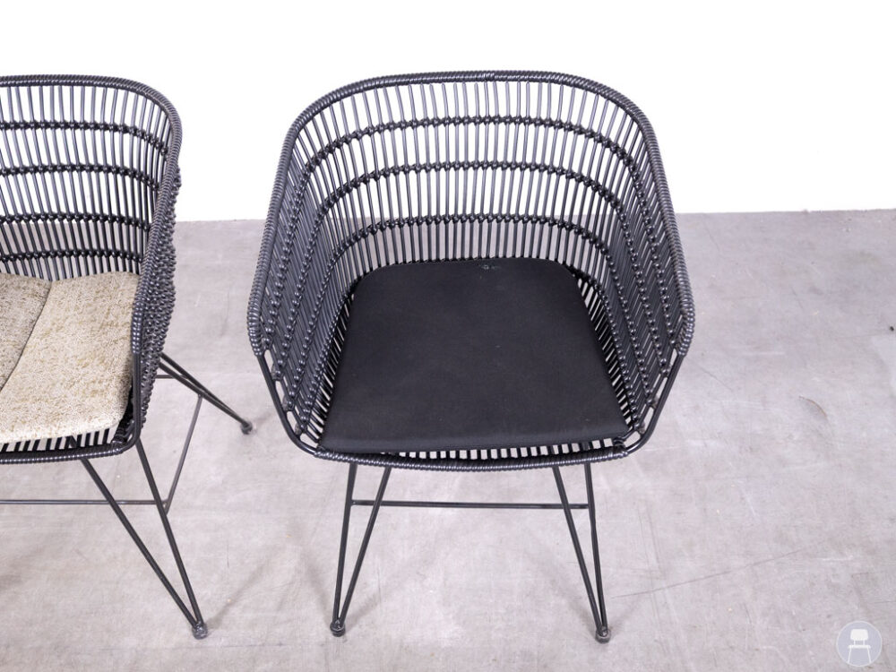 1 set 2 stuks Terrasstoel Taco AC zwart Satelliet