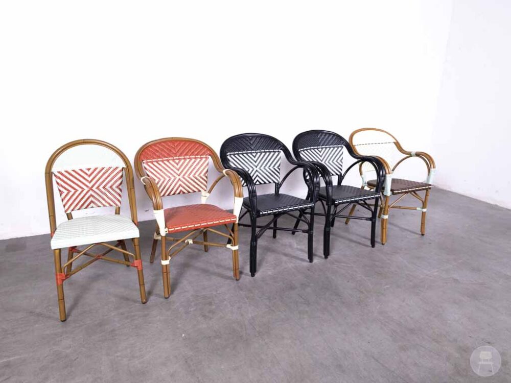 1 set 5 stuks Terrasstoel Cannes mix Satelliet