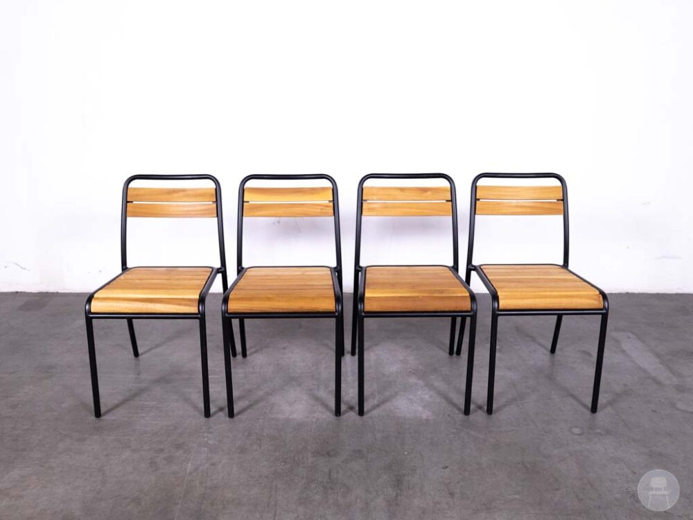1 set 4 stuks Terrasstoel Firenze Wood SC Satelliet
