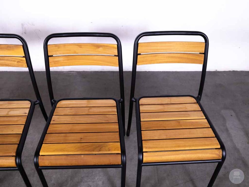1 set 4 stuks Terrasstoel Firenze Wood SC Satelliet