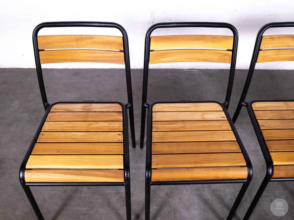 1 set 4 stuks Terrasstoel Firenze Wood SC Satelliet