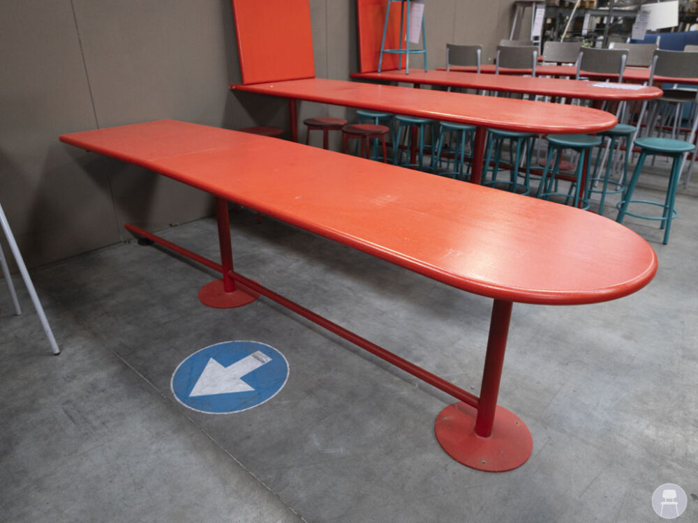 Stamtafel wand Roos halfhoog rood 270x75cm