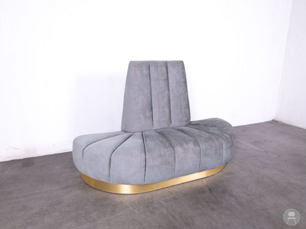Wandbank Judith zeegroen halfrond PMP 185cm