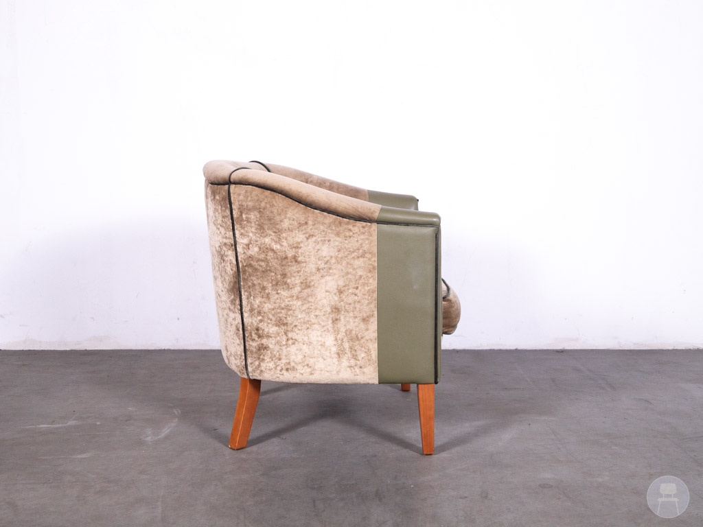 Horecafauteuil Olga Velvet Taupe Groen