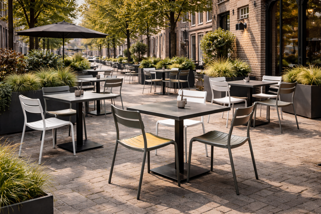 urban industrial terrasstijl horeca